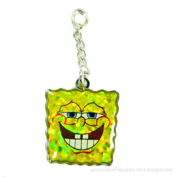 Mobile Phone Metal Novelties &amp; Ropes, Colorful Printing Sticker Plus Epoxy Coating, For Mo